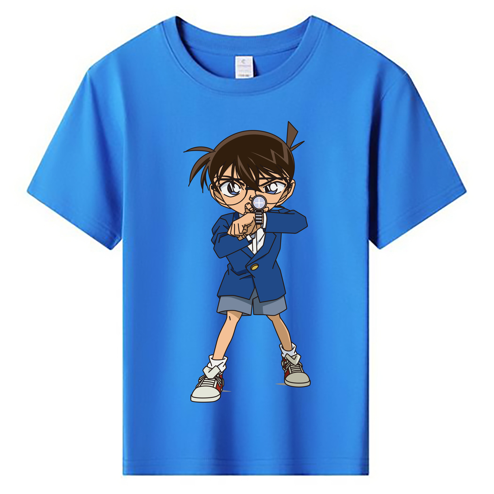 （画像用） 名探偵コナン 江戸川 コナン Detective Conan Conan Edogawa 綿100％キッズTシャツ（フロントプリント）